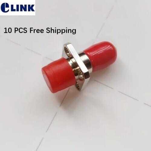 10pcs ST-FC fiber adapter simplex metal square one body FC-ST optical fibre coupler SM MM ftth connector female free shipping
