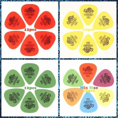 12pcs Guitar Picks Dunlop For Electric Guitar Bass Parts Accessories 6 Kinds Of Thickness Plectrum