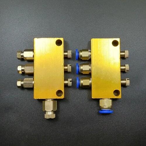 2/3/4/5/6/7/8/9/10/12 Way 6mm In 4mm Out Compression / Push In Brass Adjustable Lube Oil Distributor Value Manifold Block