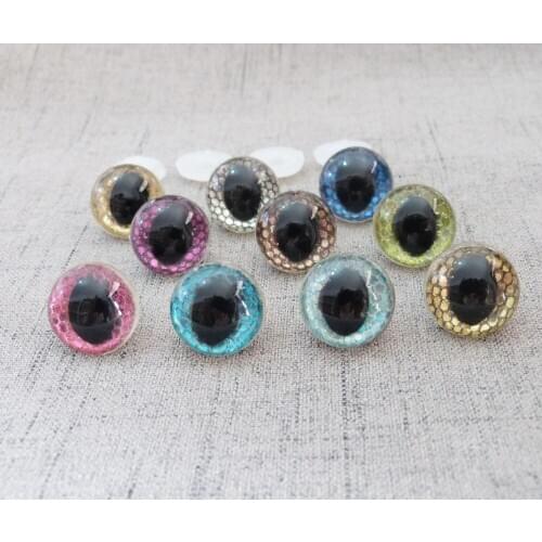 200pcs 13mm 14mm/15mm/18mm/25mm clear plastic safety toy cat eyes + new glitter Nonwovens + hard washer for diy animal doll --sp