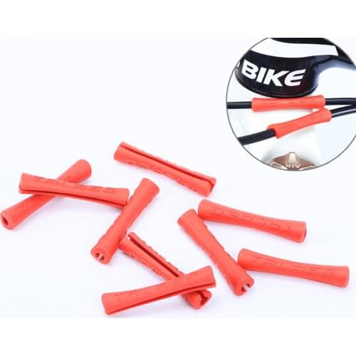 4pcs Bicycle Cable Rubber Protector Sleeve For Shift Brake Line Pipe 2 Colors Ultralight Bike Frame Protection Cable Guides 2g