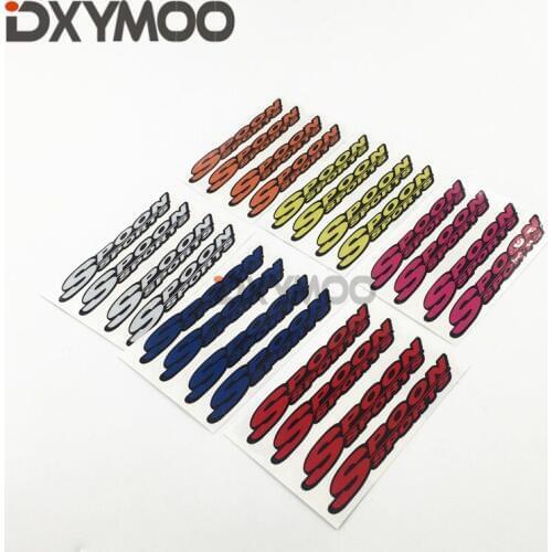 4PCS Japanese GK5 Wheel Car Sticker Modified Decals for Spoon Sports Civic 10x1.5cm