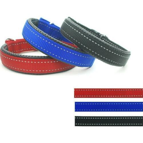 50Pcs/Lot Lively Pet Dog Reflective Stripe Padded Collar 2.5cm (C-24") 3 Colors