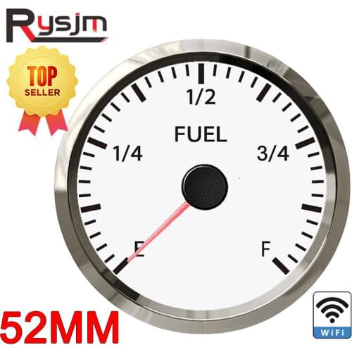 52mm Auto Marine Wifi Fuel Oil Level Gauge Fuel Meter 0-190ohm 240~33ohm With Backlight 12V/24V Waterproof For Car Motorcycle