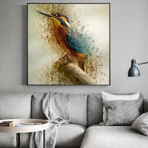 Abstract Watercolor Hummingbird Decorative Painting on Canvas Poster and Print Cuadros Wall Art Pictures For Living Room Cuadros