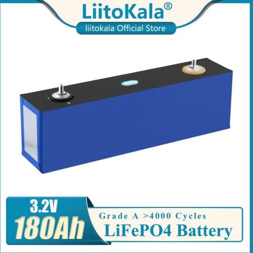 LiitoKala 3.2V 180Ah Lifepo4 Battery pack high current large capacity car Cells diy 12V 24V Solar energy storage RV golf car