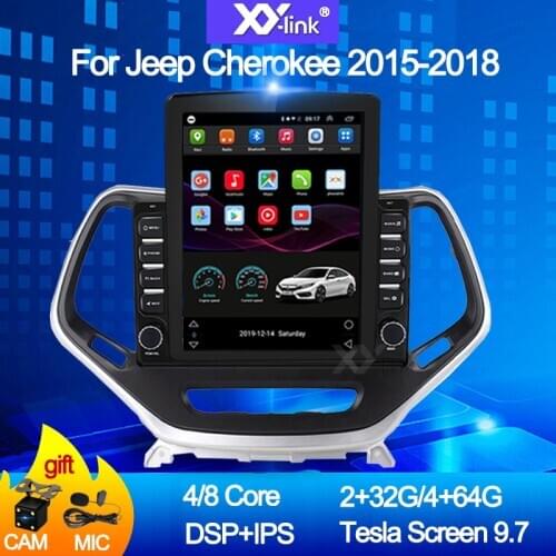 9.7" tesla style screen Android 10.0 Car Radio DVD video multimedia Player for Jeep Cherokee 2015-2018 GPS navigation no 2 din