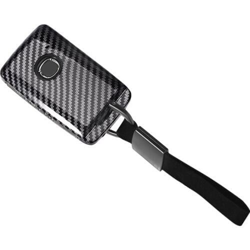 Carbon Fiber Alloy Car Remote Key Fob Shell Cover Case For Mazda 3 Alexa CX4 CX5 CX8 2019 2020 3Button Smart Remote Car Key