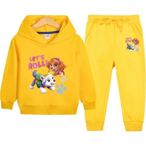 Disney children hooded fleece suit childrens wear new private baby two-piece of new fund of 2021 autumn winters