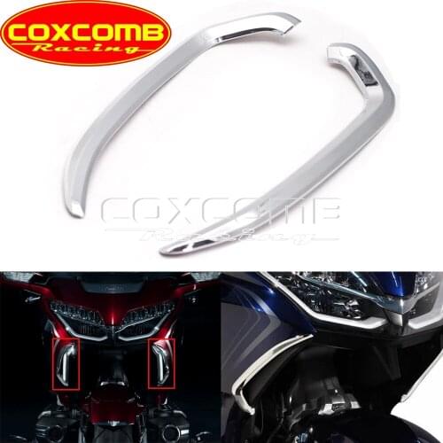 For Honda Goldwing 1800 Gold Wing GL 800 2018-2021 Motorcycle Chrome Front Vertical Vent Trim Bezel Accent Fairing Frame Covers