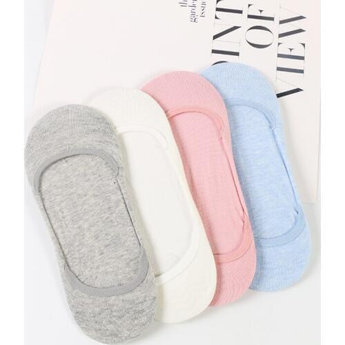 DONG AI Spring Summer Autumn No Show Socks Non-slip Soft Cotton Socks Loafer Boat Low Cut No Show Boat Socks Meias