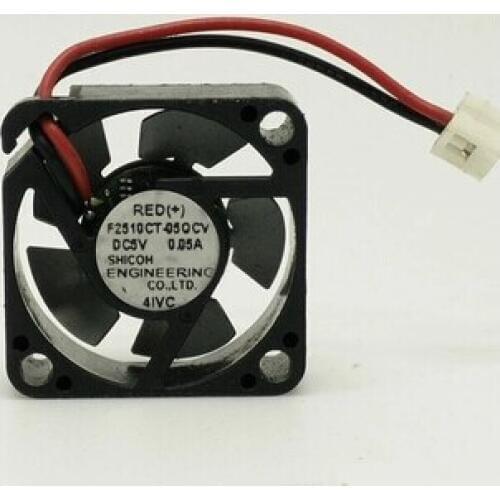 ICFAN F2510CT-05QCV 5V 0.05A 2cm 25*25*10 2 line iron leaf Zinai high temperature fan