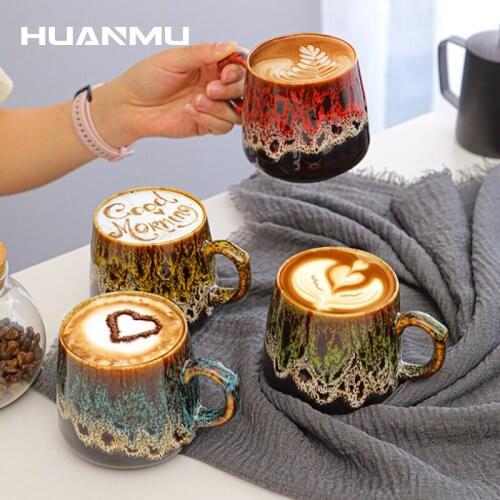 Ceramic Mug Coffee Cup Milk Drink Water Cup Creative Large Capacity Home Office Couple Drinkware Gift Handgrip Mug