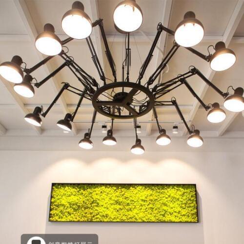 Coffee shop led spider pendant lights E27 led luminaire living room hotel light fashion shop Bar red black white pendant lamp