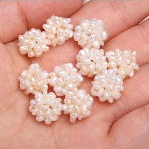 Hot Sale Hand-woven Freshwater Pearl Ball Hand-made Accessories Earring Materials Nice Design Beads For Necklace Size 10-16mm