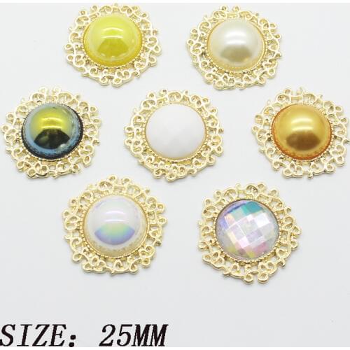 Fashion New Alloy Pearl Beautiful Jewelry 10pcs Buttons Hand Sewn Flowers Super Flash Fashion Easy Choice Jewelry Wholesale