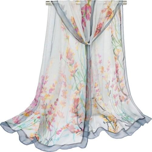 2020 New beach print Georgette chiffon scarf silk square hijab cool shawl ladies foulard femme Scarves hair bufanda mujer