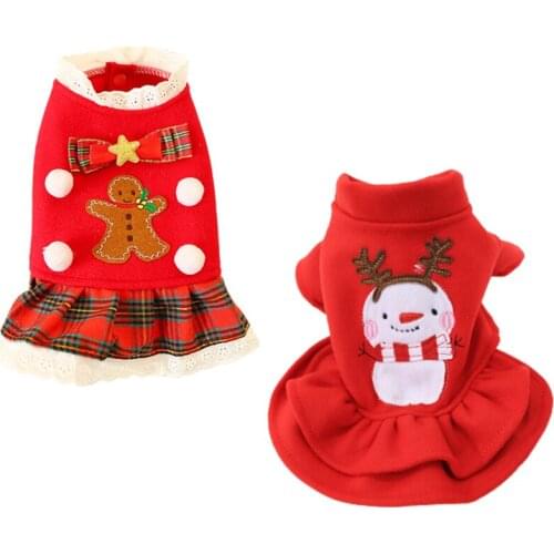 Cute Pet Dog Clothes For Dogs Christmas Costume Winter Dog Skirt Puppy Pet Clothing For Dogs Coat Chihuahua Yorkshire Ropa Perro