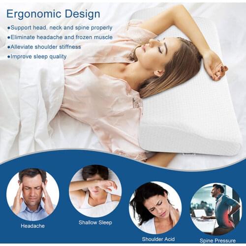 Orthopedic Memory Foam Pillow Slow Rebound Neck Protection Pillow Soft Butterfly Shaped Pillow For Sleeping Dropshipping 50/60cm