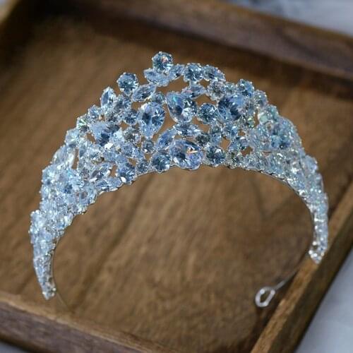 Stuning European Crystal Brides Tiaras Headpieces Bridal Headbands Wedding Hair Accessory Prom Head Wear