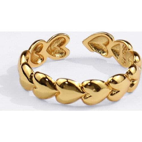 925 Sterling Silver Heart Stacking Gold Rings for Women Minimalist Jewelry Best Friend Mens Ring