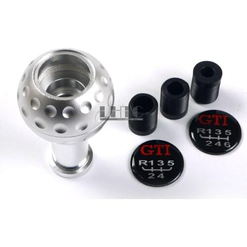 Silver Aluminium 5/6 Speed MT Transmission Shift Knob For V W Golf G TI MK4 MK5