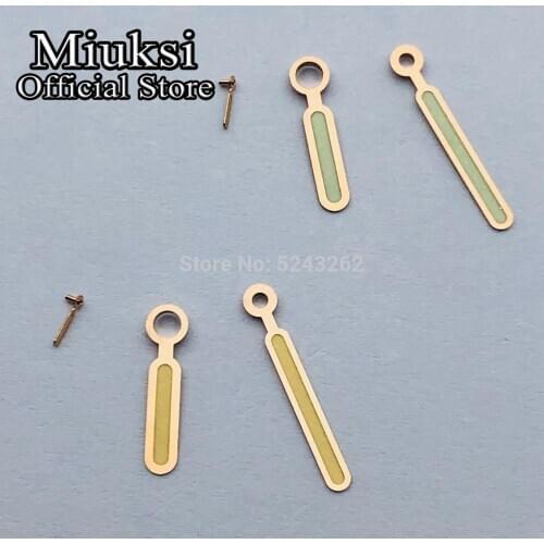 Miuksi watch hands green luminous hands fit ETA 6497 6498 or Seagull ST3600 ST3620 series movement