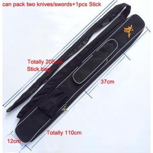 Top quality 110cm Oxford multi-function martial arts stick bag embroidery wu wushu sword bags knife tai chi kendo kung fu bag