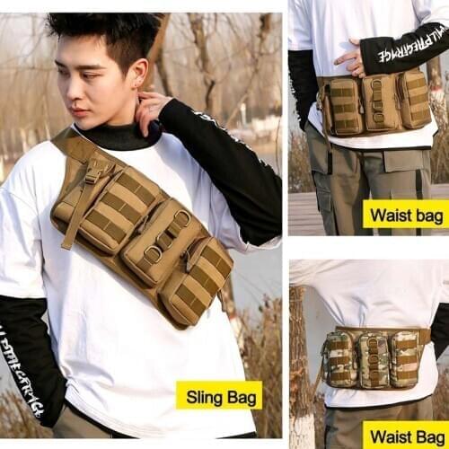 Tactical Chest Bag Sling Bags Camping Shoulder Backpack Military Travel Hiking Men Sports Fishing Bag Army Phone Waist XA155+WA