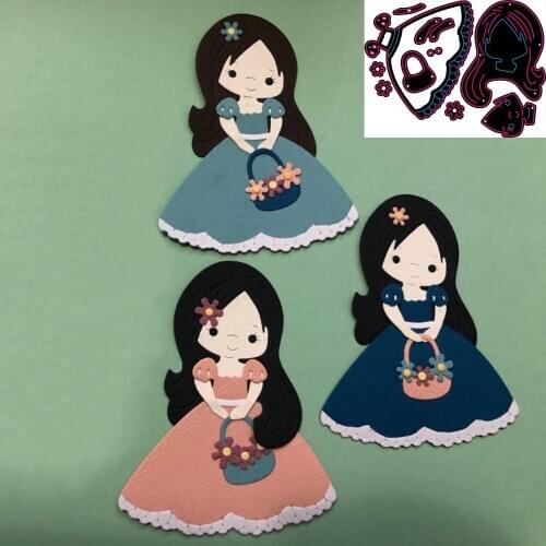 Beautiful lovely girl Cutting Dies Stencils for DIY Scrapbooking photo album Decorative Embossing DIY Paper Cards 4887