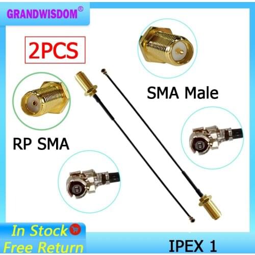 2pcs Extension Cord UFL to RP SMA Connector Antenna WiFi Pigtail Cable IPX to RP-SMA female to IPX 20cm