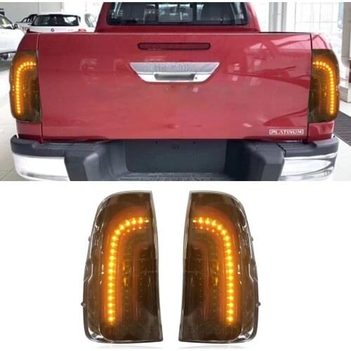 2PCS LED Taillight Red Rear Tail Light Brake Lamp brake light warning lamp For Toyota Hilux Revo 2015 2016 2017 2018 2019