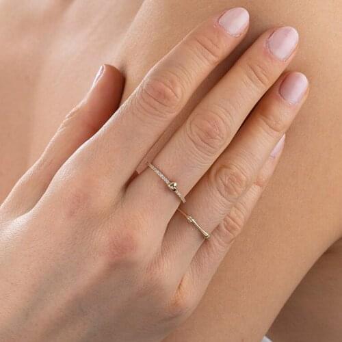 2021 New Fashion 925 Sterling Silver heart micro pave bling women charm Valentines Day Gift jewelry delicate clear tiny cz ring