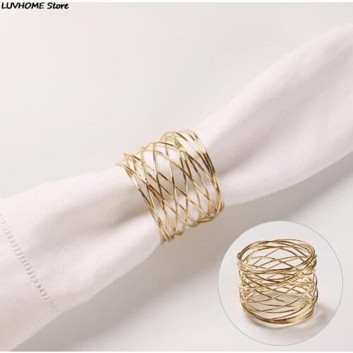 1PC Creative Metal Napkin Ring Button Ring Napkin Western Buckle Napkin Ring