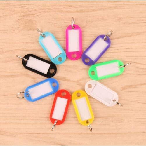 1000pcs/lot Metal Ring Colorful Plastic Key Fobs Luggage ID Card Name Label Tag Keyring Keychain Classification