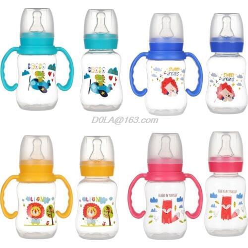 120ml Newborn Baby Infant Nursing Milk Fruit Juice Water Feeding Standard Mouth Silicone Nipple Pacifier Drink Bottle