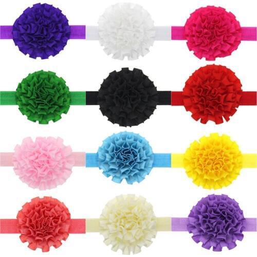 13pcs/lot European and America hotsell hair bows with Ruffled FOE Elastic Kids Girl Headbands Party Decoration hair accessories