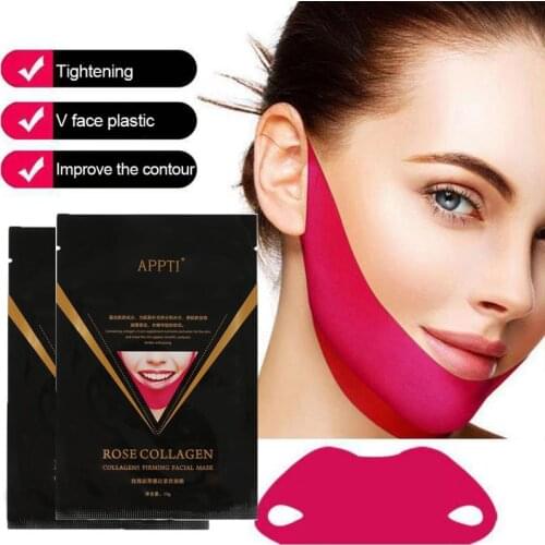 2 Pcs V Shape Lifting Facial Mask Face Slimming Bandage Mask Face Firming Tape Patch Double Chin Reducer