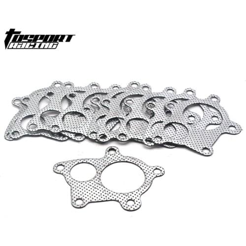 5Pcs T3-T4 5-BOLT B/D SERIES TURBO MANIFOLD DOWNPIPE EXHAUST GRAPHITE ALUMINUM GASKET