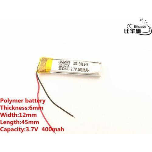 5pcs/lot 3.7V,400mAH,601245 Polymer lithium ion / Li-ion battery for TOY,POWER BANK,GPS,mp3,mp4