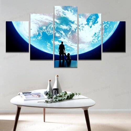 5 Piece Super Moon Pictures Overwatch Video Game Poster Wall Painting for Living Room Wall Decor