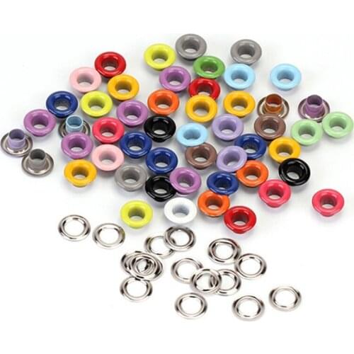 100PC 4/5/6/8/10MM 15 Colors Corns Button Spray Paint Eyelet Hollow Rivet Tags DIY Bags Shoes Decoration