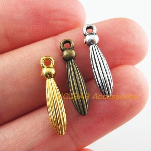 60Pcs Retro Tibetan Silver Tone Gold Antiqued Bronze Tone Feather Charms Pendants 4.5x20mm