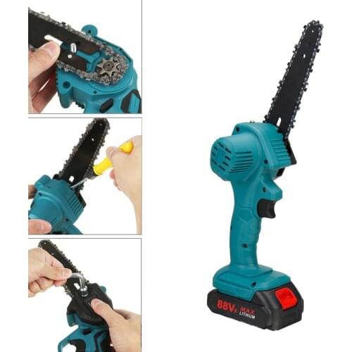 6'' Electric Chain Saw 88V 1200W Chain Handy Chainsaw for Garden Bush Tree Pruning Shears Wood Cutting Gardening