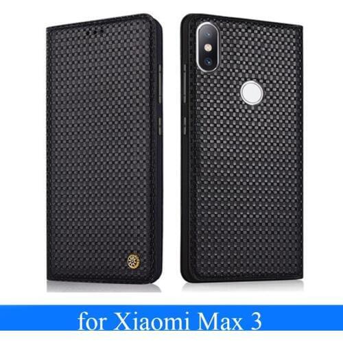 For Xiaomi MAX 3 Case Business Flip Phone Case for Xiaomi Max3 Luxury Genuine Leather Cow Cover Fundas Skin Mi Max 3 Bag Slim