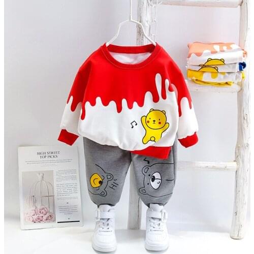 Baby Cartoon Set Spring Autumn Outfits Infant Newborn Kids Tracksuit For Bebes Clothing Cotton Tops +pants 2pcs