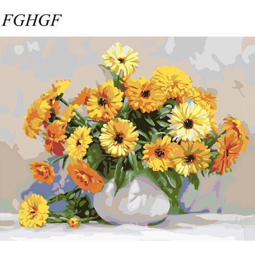 FGHGF Painting Flowers By Numbers China