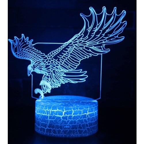 Colorful Hawk3D Table Lamp for Office Hotel Bedroom Bar WOW Amazing Flying Big Eagle Shape Night Light LED