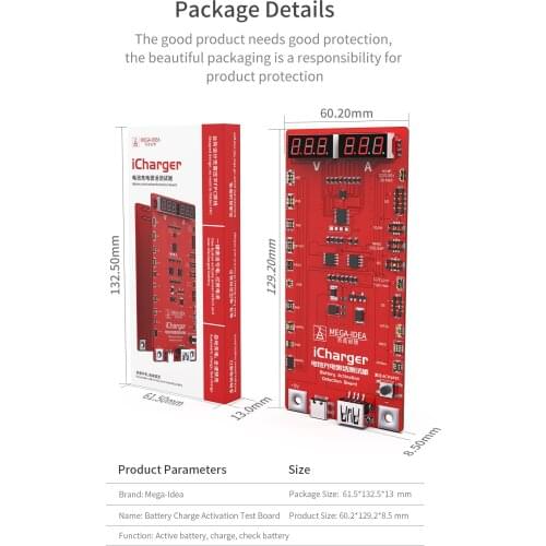 MEGA-IDEA iCharger Battery Charge Activation Test Board for IP Huawei And Samsung Battery Activation Detection Board