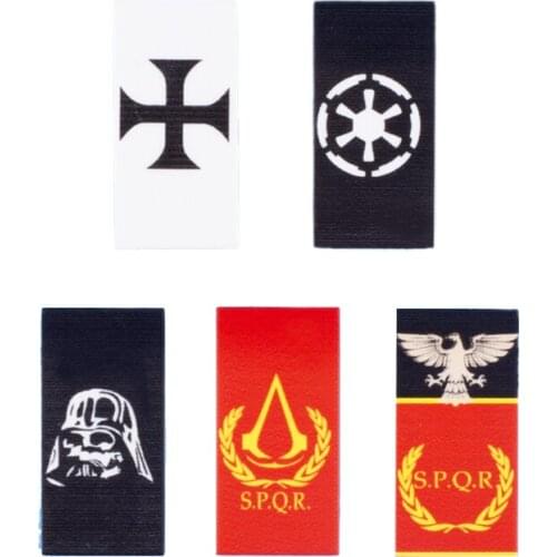 MOC Military Minifigs Eagle Flag Weapon Accessories Medieval Roman Soldier Black Warrior Army Mini Brick Toys for Children 87079